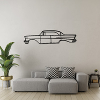 57 Chevrolet 4 Door Silhouette Metal Wall Art