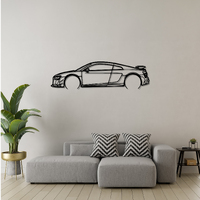 Audi R8 V10 Coupe Silhouette Metal Wall Art