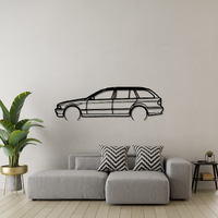 BMW E39 Wagon Silhouette Metal Wall Art