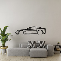 Chevrolet 05 C6 Corvette Silhouette Metal Wall Art