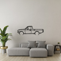 Datsun I200 Ute Silhouette Metal Wall Art