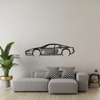 Ferrari 512 Testarossa Silhouette Metal Wall Art