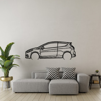 Ford 18 Fiest St Silhouette Metal Wall Art