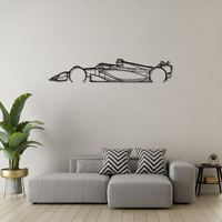 Formula 1 Car Technical Side View Silhouette Metal Wall Art