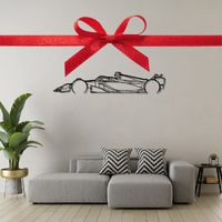 Formula 1 Car Technical Side View Silhouette Metal Wall Art