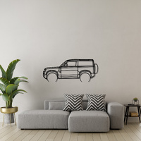 Land Rover 22 Defender 90 Silhouette Metal Wall Art