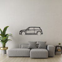 Mini I9 Cooper Works Silhouette Metal Wall Art