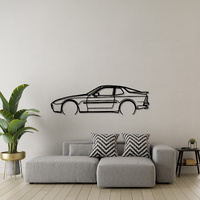 Porsche 944 Turbo Silhouette Metal Wall Art