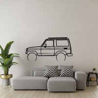 Toyota 84 LJ70 Silhouette Metal Wall Art